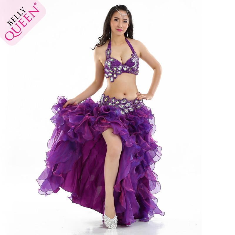 Dancewear Polyester Belly Dance Performance Costumes For Ladies