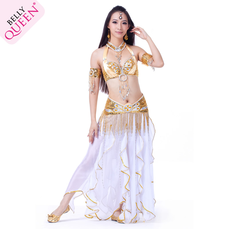 6 Pieces Dancewear Polyester Belly Dance Performance Costumes For Women