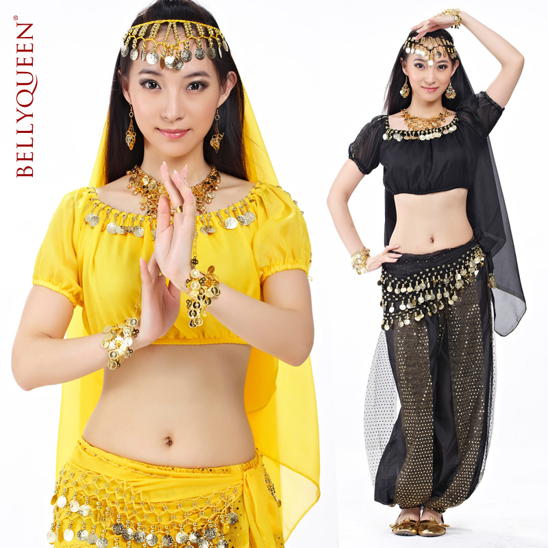 5 Pieces Dancewear Polyester Belly Dance Performance Wear For Ladies