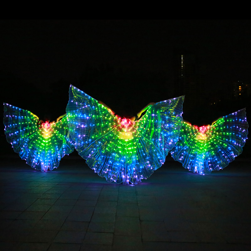 340 Leds Isis wings color change Light Up Leds Dance Capes With Telescopic Stick