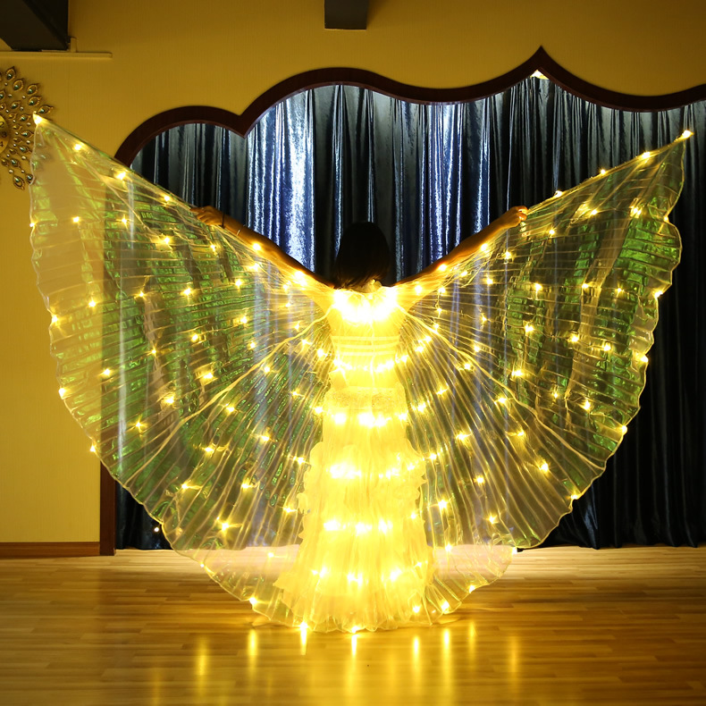 Led Isis Wing Belly Dance Costume Props Light Up Led Dance Capes With Telescopic Stick