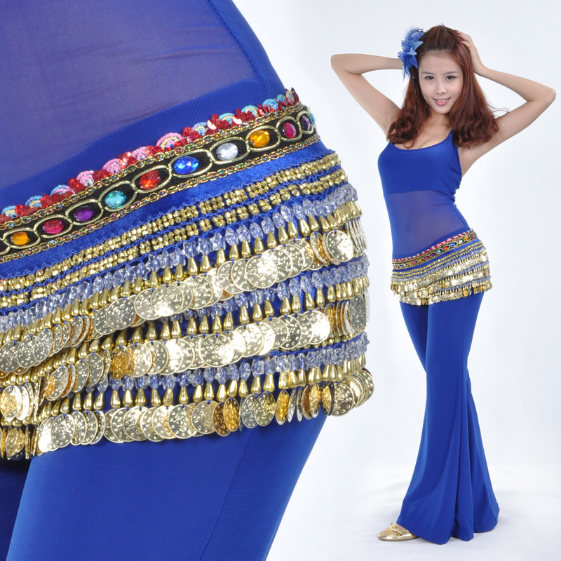 Dancewear Velvet 338 coins Performance Belly Dance Belt For Ladies